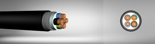 0.6/1 kV XLPE Insulated, Round Steel Wire Armoured, Multi-Core Cables With Copper Conductor